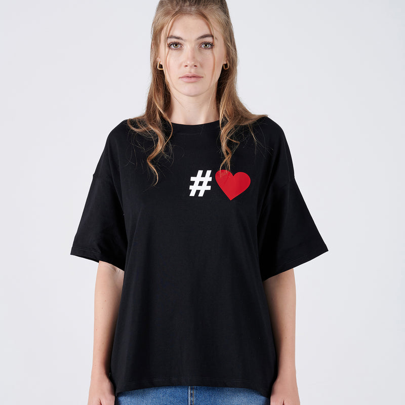 T-Shirt Unisex - Cuore Rosso Black