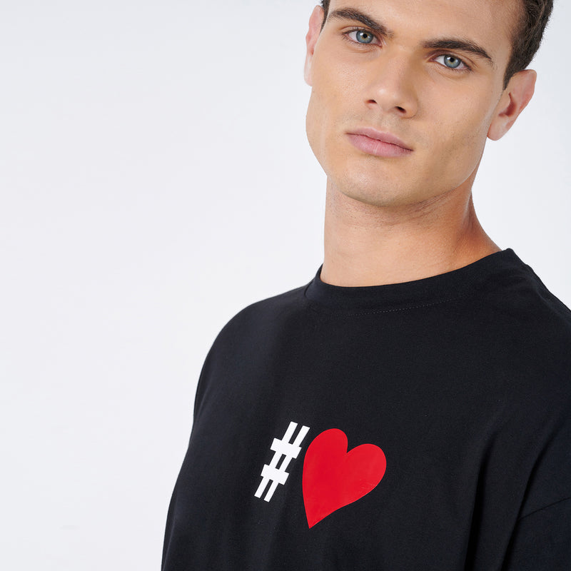 T-Shirt Unisex - Cuore Rosso Black