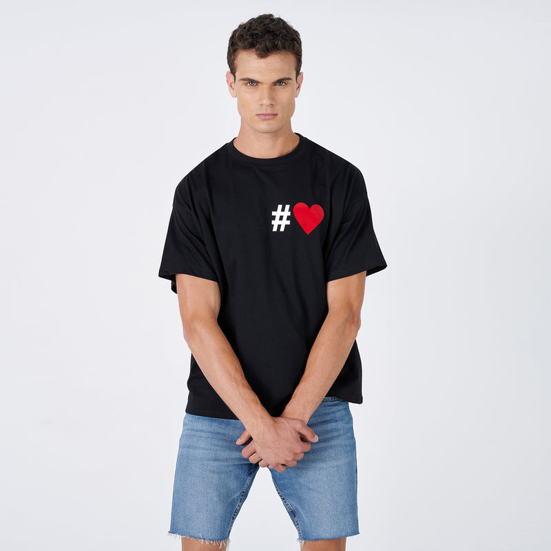 T-Shirt Unisex - Cuore Rosso Black